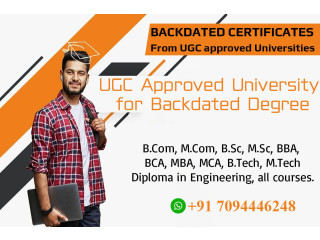 UGC Approved University for Backdated Degree
