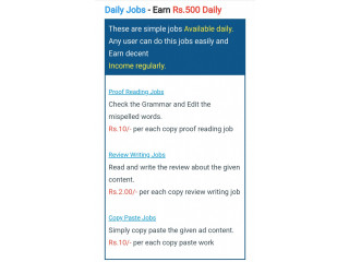 Earn min. Rs.15,000/- per month by doing simple part time jobs