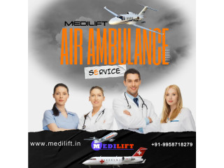 Medilift Air Ambulance Services in Jamshedpur with a Full ICU Facility