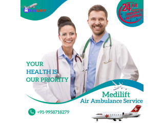 Medilift Air Ambulance Services in Jamshedpur with Emergency Medical Facilities