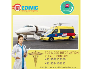 Book Steadfast Medical Transport Offered by Air Ambulance in Dibrugarh by Medivic