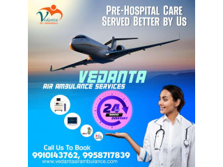Vedanta Air Ambulance Service in Raipur with Life-Stocking Medical Tools
