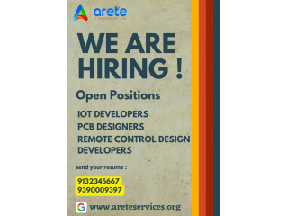 Wanted IOT developers,PCB designers and remote control design developers.