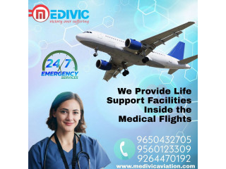 Air Ambulance Service in Shilong by Medivic with Advanced ICU Setup