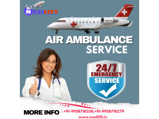 24 hours Available Emergency Air Ambulance Service in Chennai by Medilift with Medical Aids