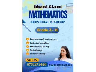 Maths Tution | Grades 3 –11 | Local & Edexcel - Online via Zoom