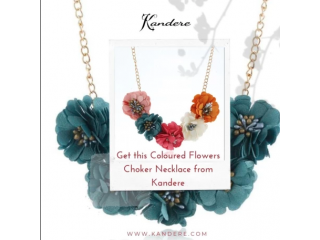 Get this Coloured Flowers Choker Necklace from Kandere