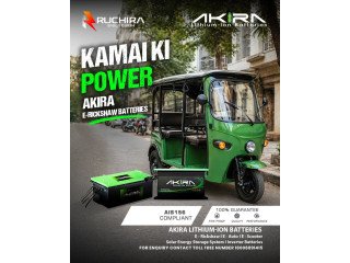 Akira Battery – Trusted Lithium Ion Battery for E-Rickshaw